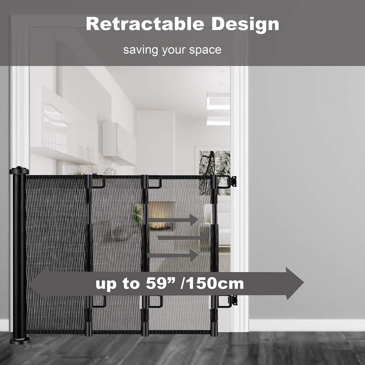 Retractable Baby & Pet Safety Gate – 1.5M, Indoor/Outdoor – photo 4 of 5