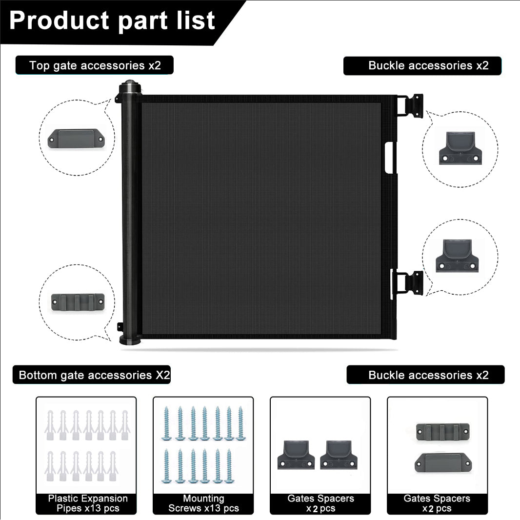 Retractable Baby & Pet Safety Gate – 3M, Indoor/Outdoor