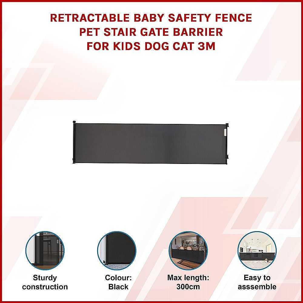 Retractable Baby & Pet Safety Fence – 3M Stair Gate Barrier – photo 3 of 5