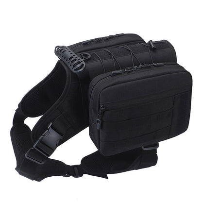 NNEDSZ Black Dog Tactical Backpack Harness - Adjustable Outdoor Camouflage Saddle Bag for Dogs