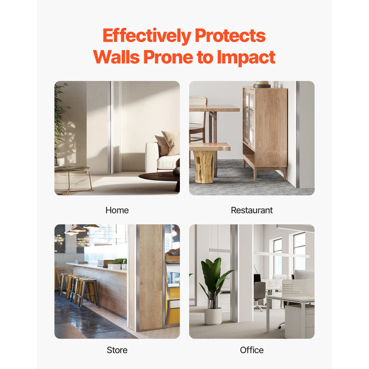 Stainless Steel Wall Corner Guards (10-Pack) – 90-Degree Edge Trim