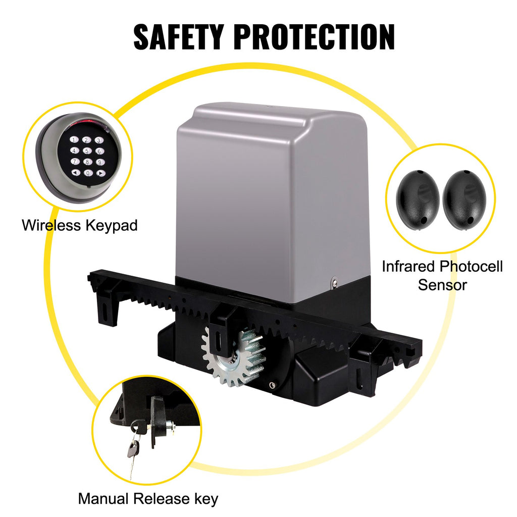 Automatic Sliding Gate Opener – 1800kg, App & Remote Control