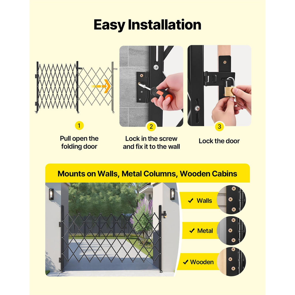 Folding Security Gate – Lockable Scissor Gate, 1900x1310mm – photo 5 of 5