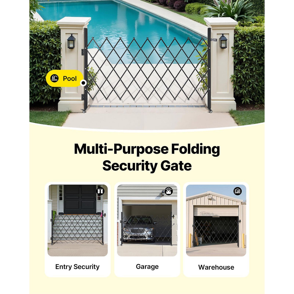 Folding Security Gate – Lockable Scissor Gate, 1900x1310mm