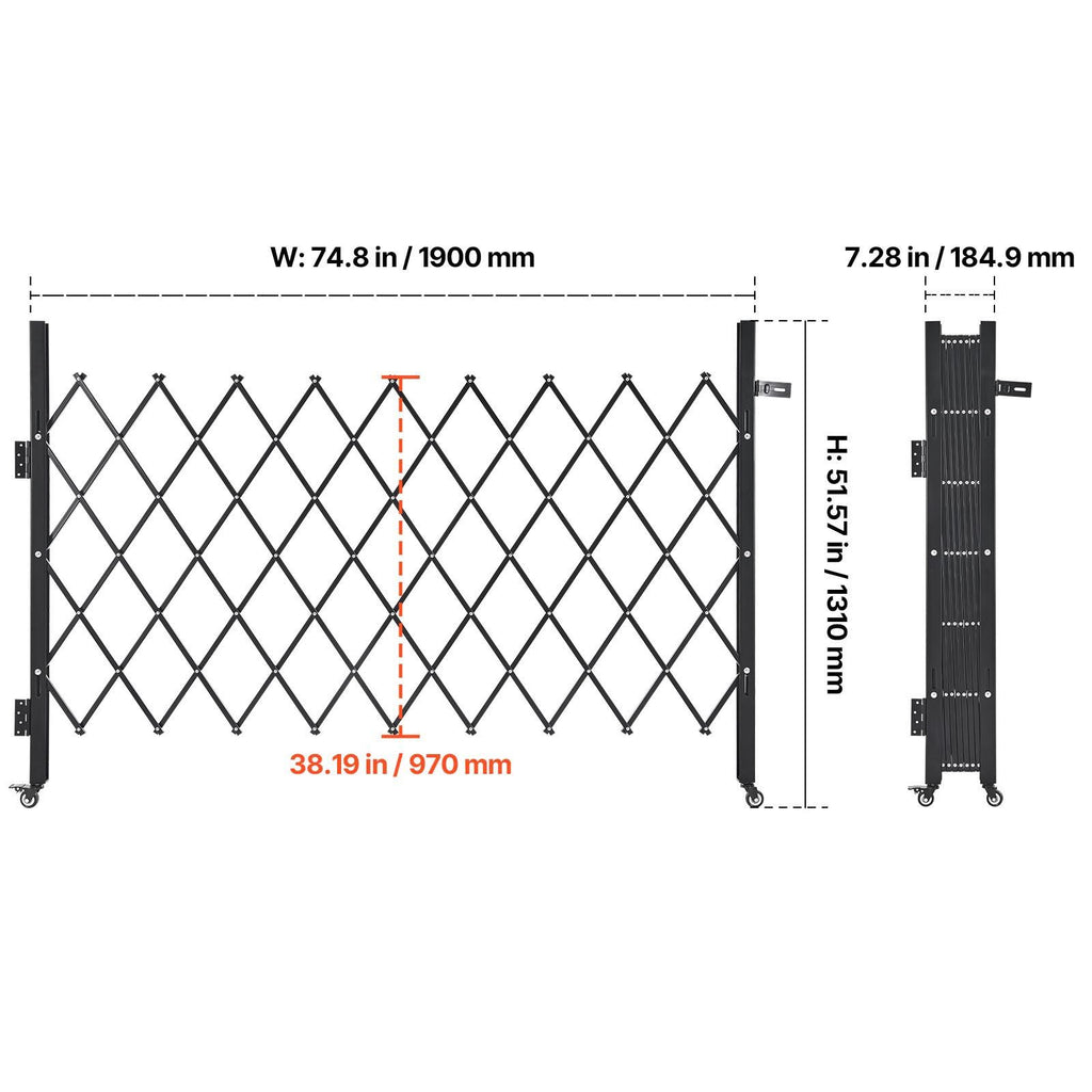 Folding Security Gate – Lockable Scissor Gate, 1900x1310mm
