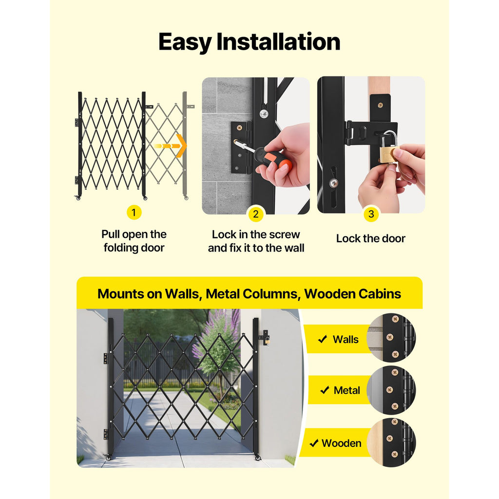 Folding Security Gate – Lockable Scissor Gate, 1100x1310mm – photo 5 of 5