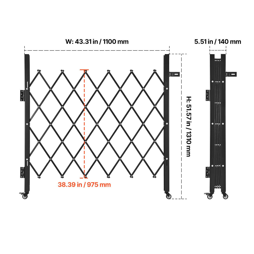 Folding Security Gate – Lockable Scissor Gate, 1100x1310mm