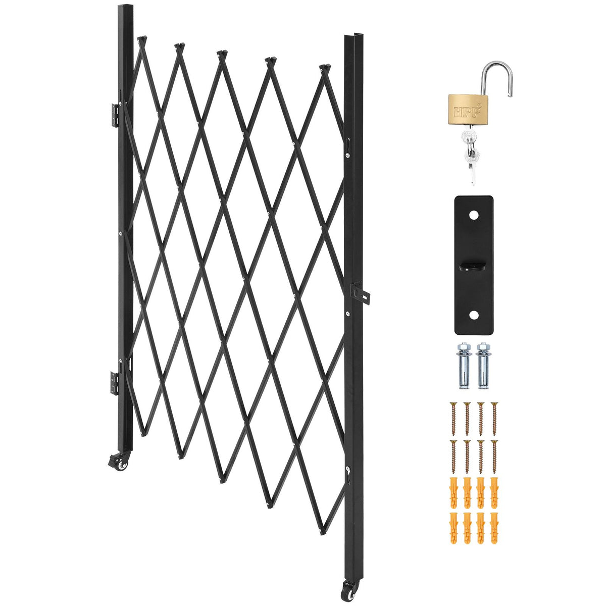 Folding Security Gate – Lockable Scissor Gate, 1260x1975mm – photo 1 of 5