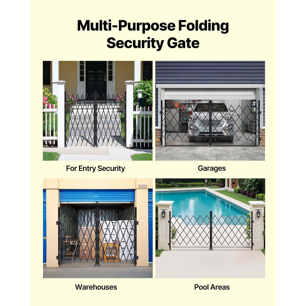 Double Folding Security Gate – Lockable Scissor Gate, 3200x1605mm