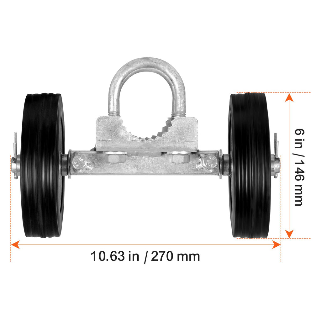 Sliding Gate Roller Kit – 6in Universal, 600lbs Load, Black