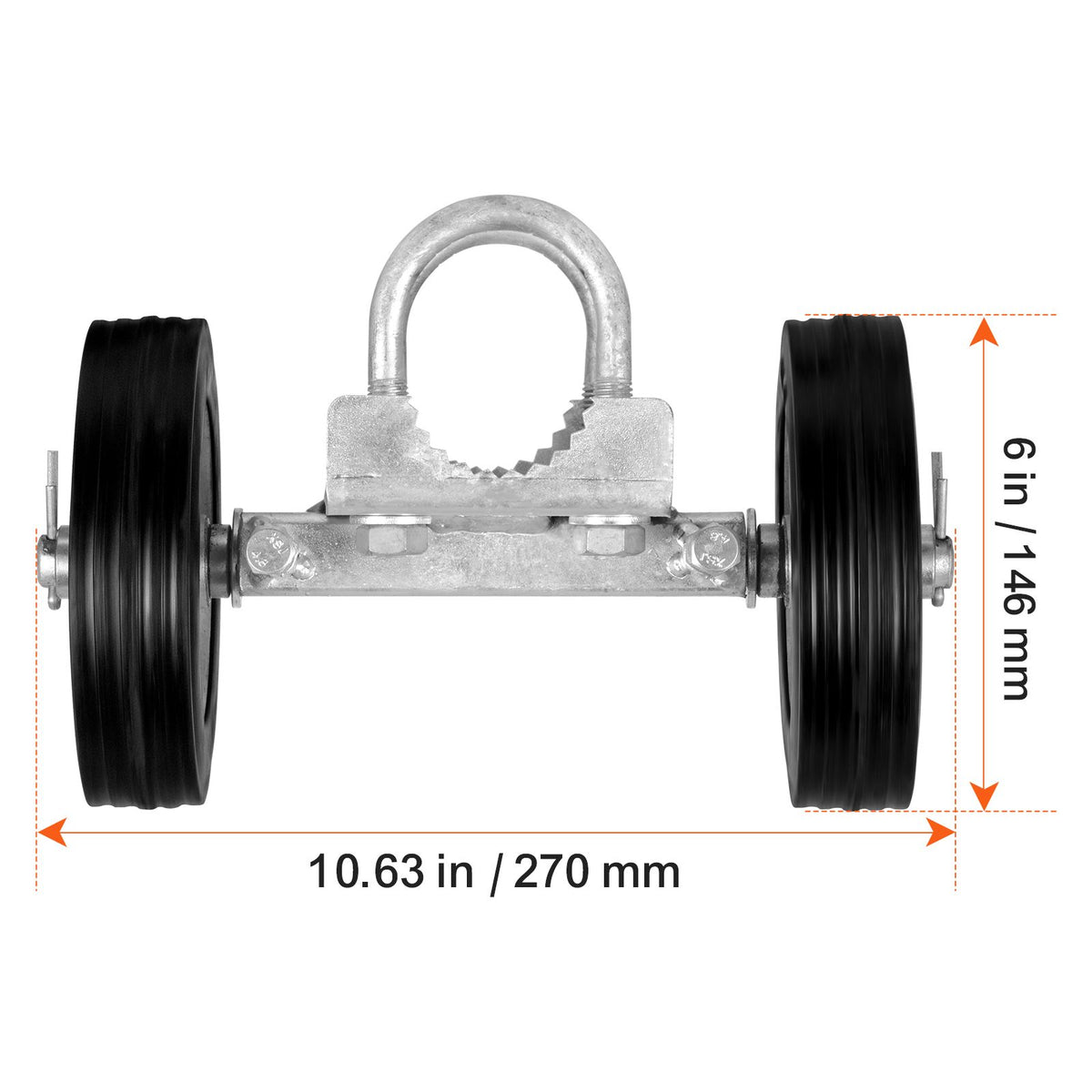 Sliding Gate Roller Kit – 6in Universal, 600lbs Load, Black