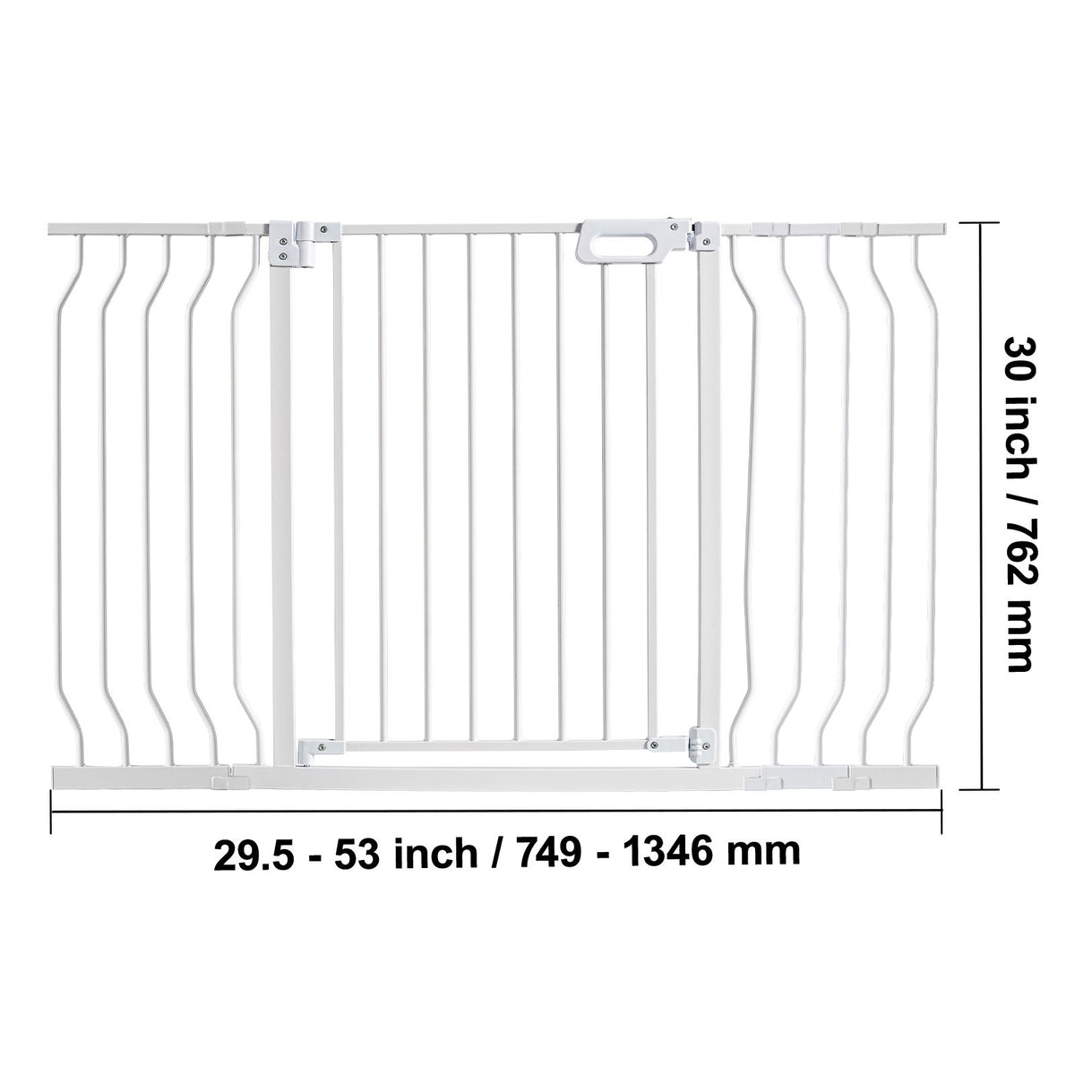 Auto-Close Baby & Pet Safety Gate – Extra Wide 749-1346mm, White