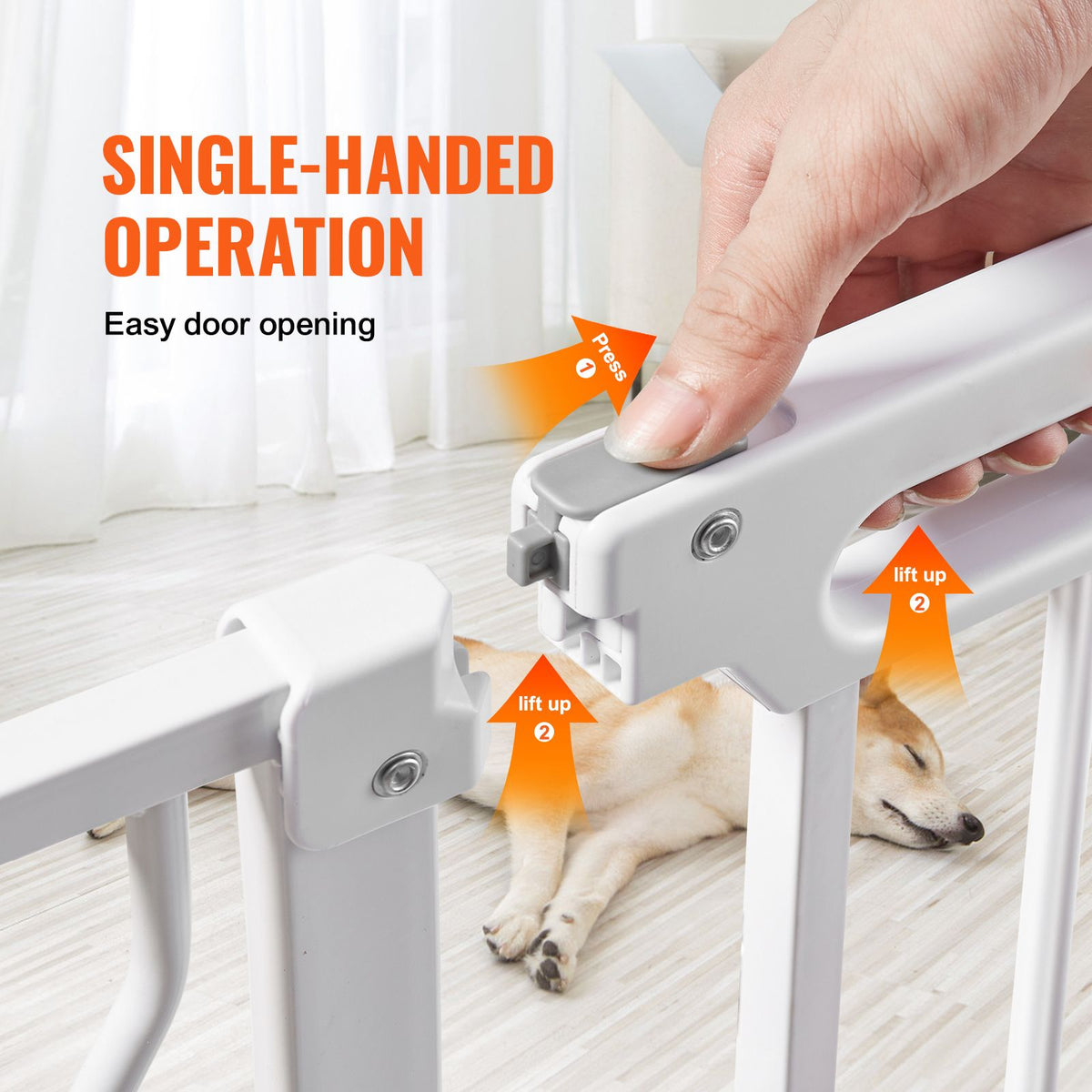 Auto-Close Baby & Pet Safety Gate – Extra Wide 749-1229mm, White – photo 3 of 5