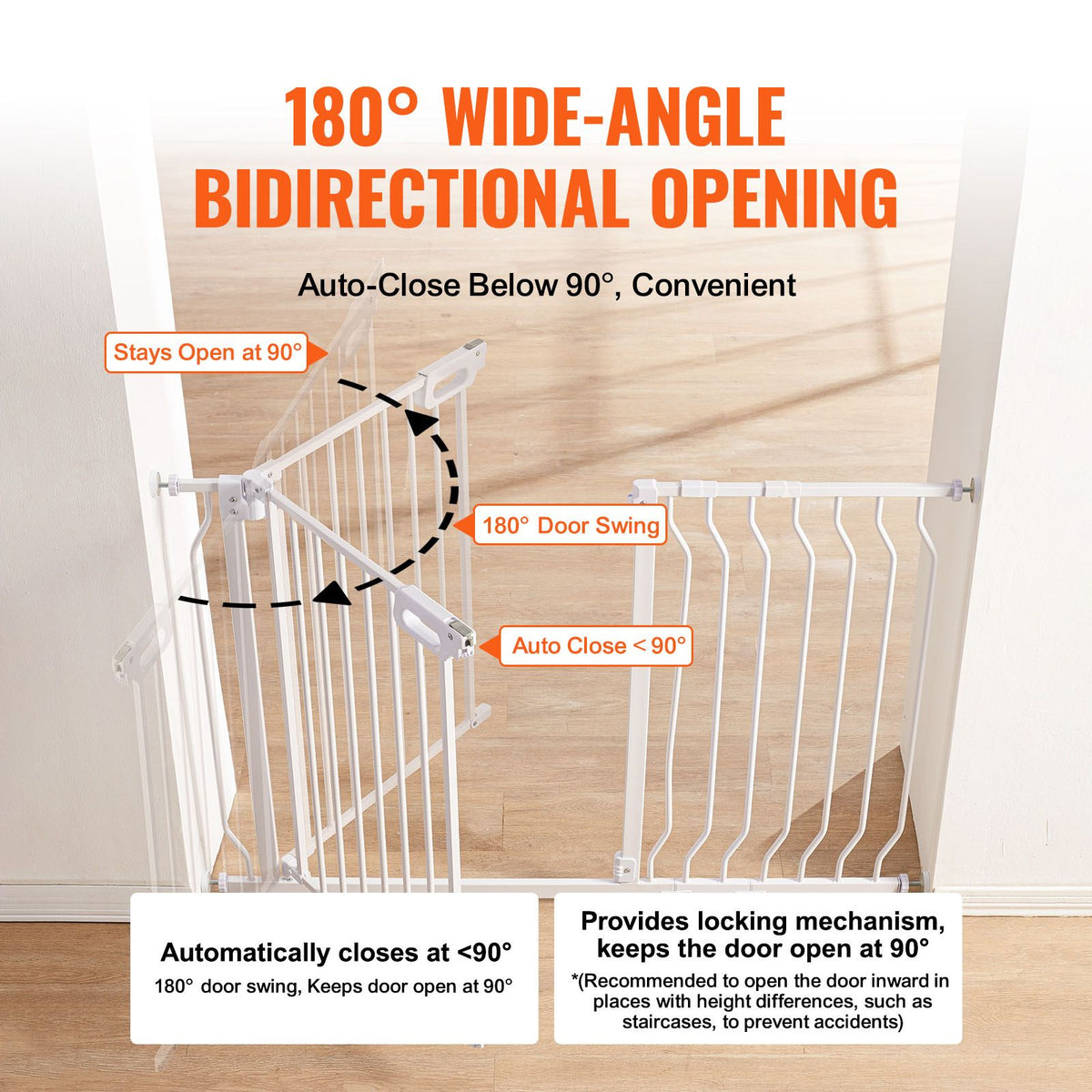 Auto-Close Baby & Pet Safety Gate – Extra Wide 749-1229mm, White – photo 4 of 5