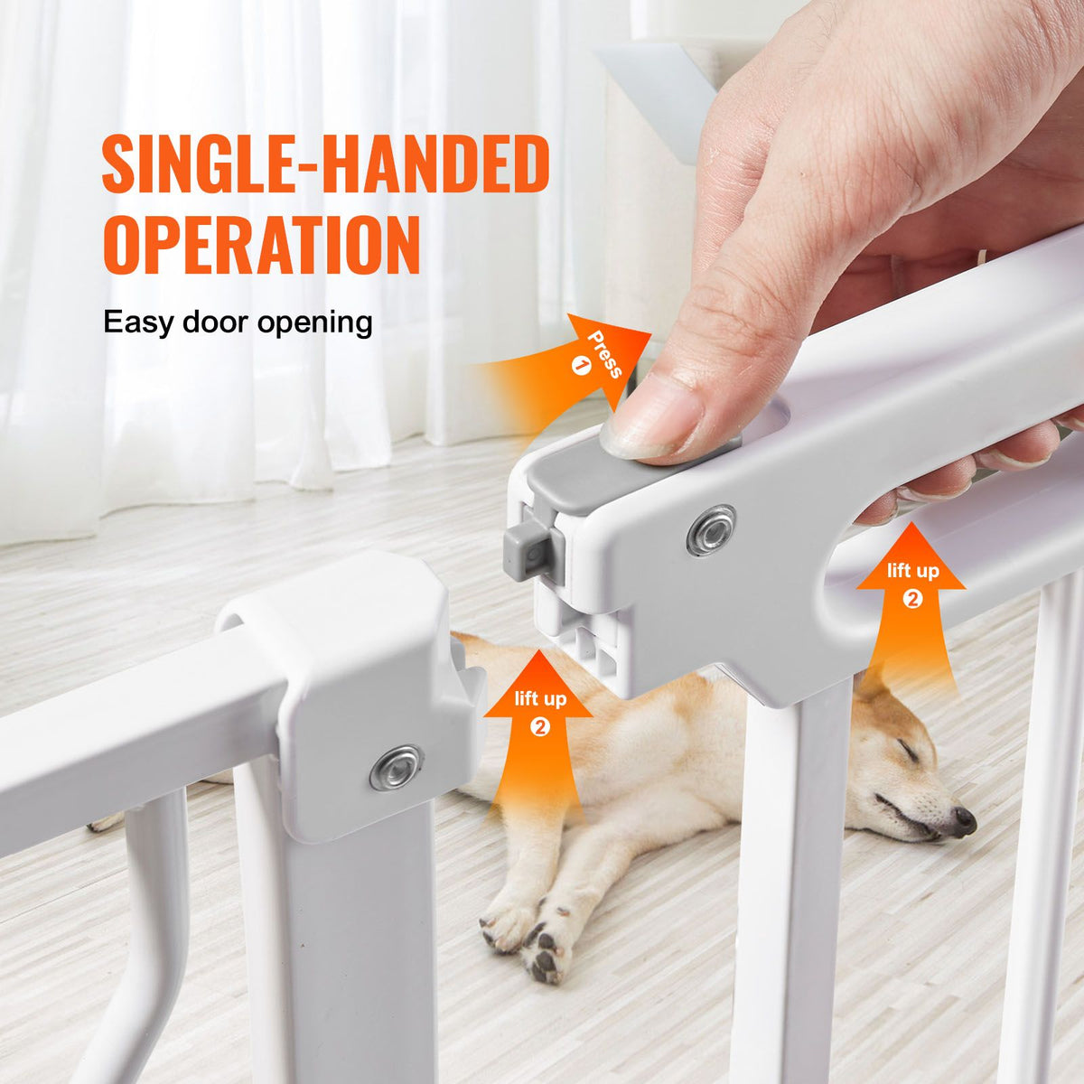 Auto-Close Baby & Pet Safety Gate – Extra Wide 749-990mm, White – photo 3 of 5