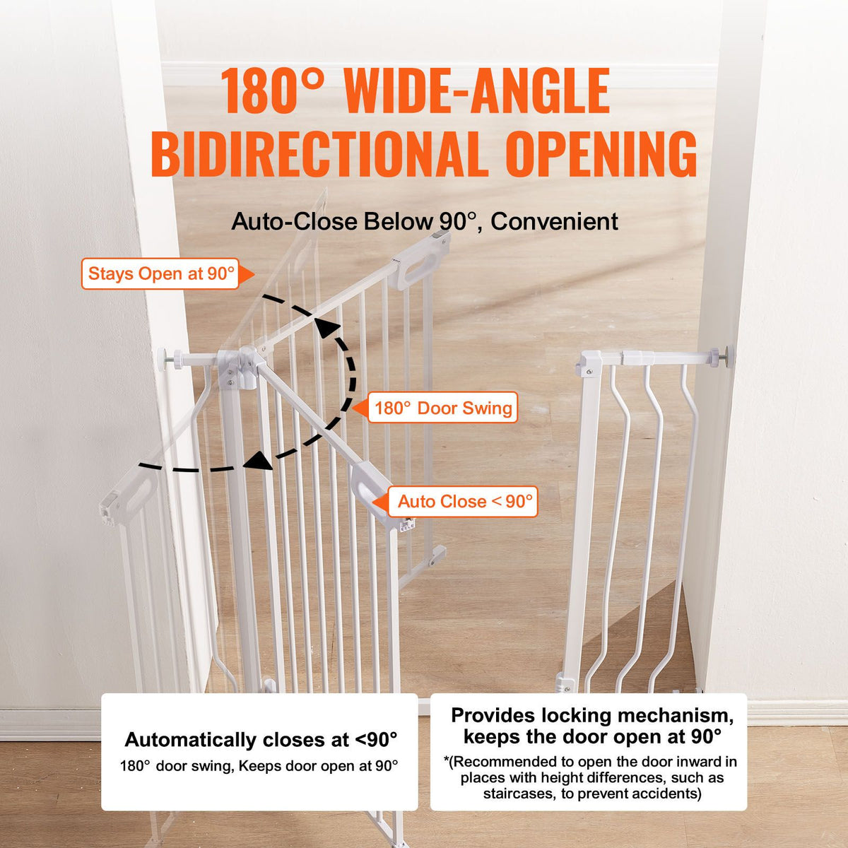 Auto-Close Baby & Pet Safety Gate – Extra Wide 749-990mm, White – photo 4 of 5
