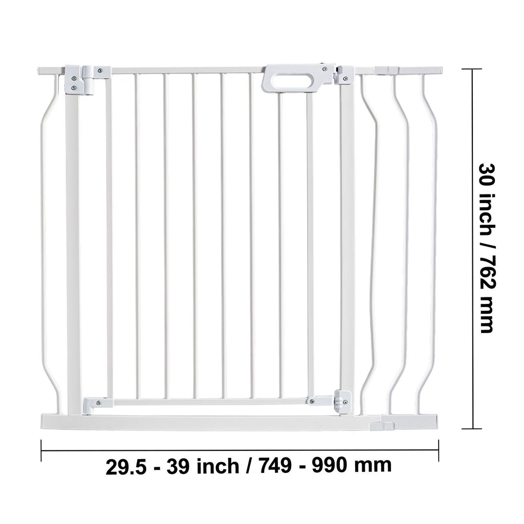 Auto-Close Baby & Pet Safety Gate – Extra Wide 749-990mm, White