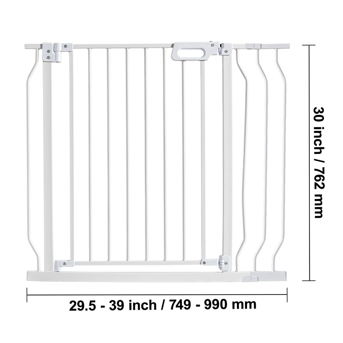Auto-Close Baby & Pet Safety Gate – Extra Wide 749-990mm, White