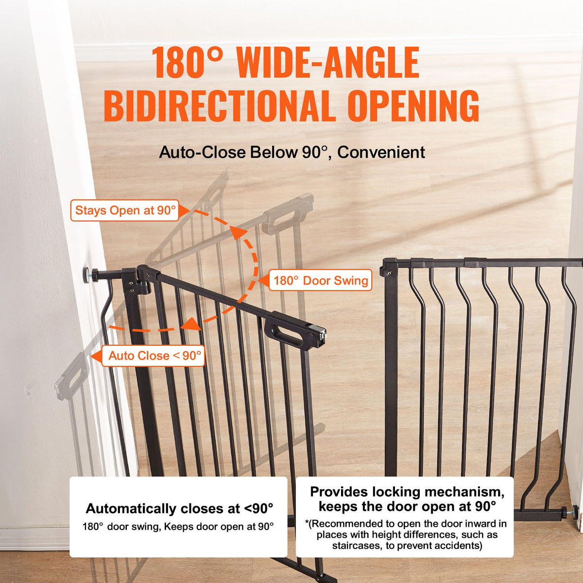 Auto-Close Baby & Pet Safety Gate – Extra Wide 749-1229mm, Black – photo 4 of 5