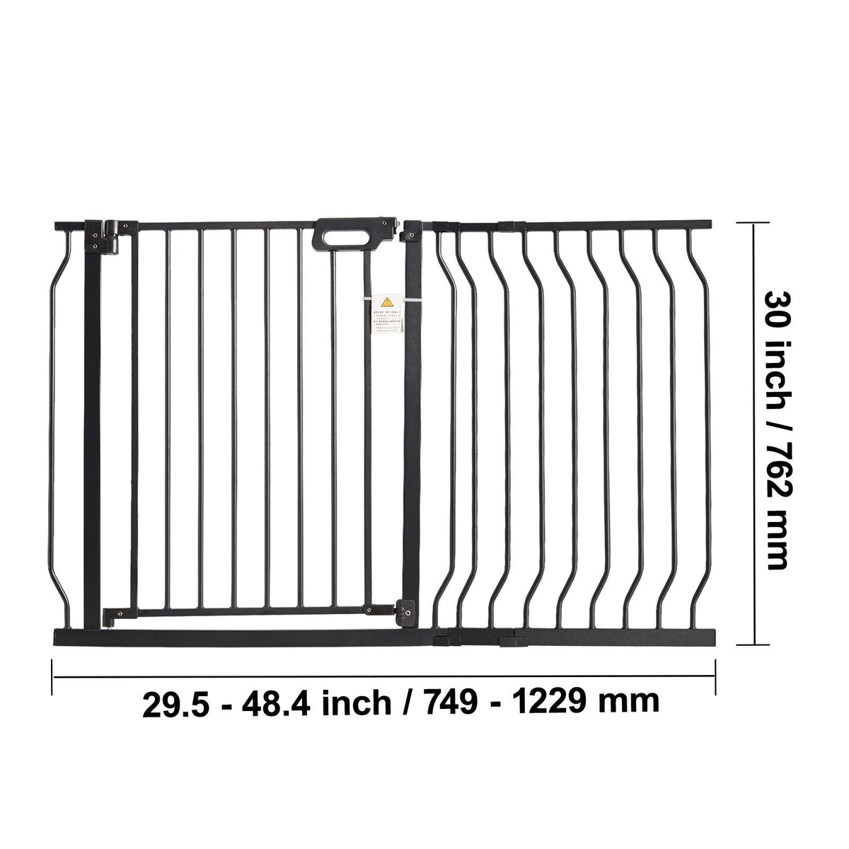 Auto-Close Baby & Pet Safety Gate – Extra Wide 749-1229mm, Black
