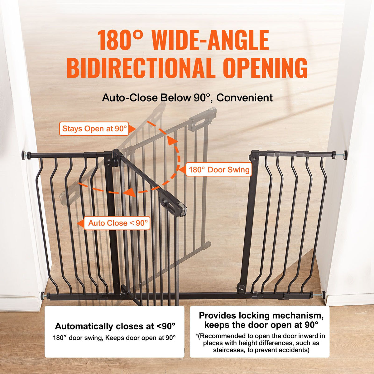 Auto-Close Baby & Pet Safety Gate – Extra Wide 749-1346mm, Black – photo 4 of 5