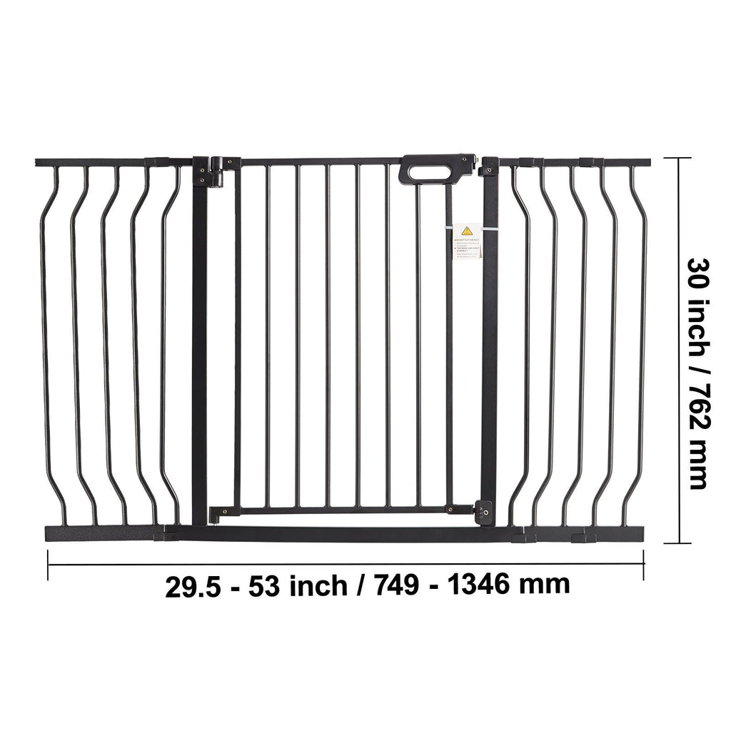 Auto-Close Baby & Pet Safety Gate – Extra Wide 749-1346mm, Black