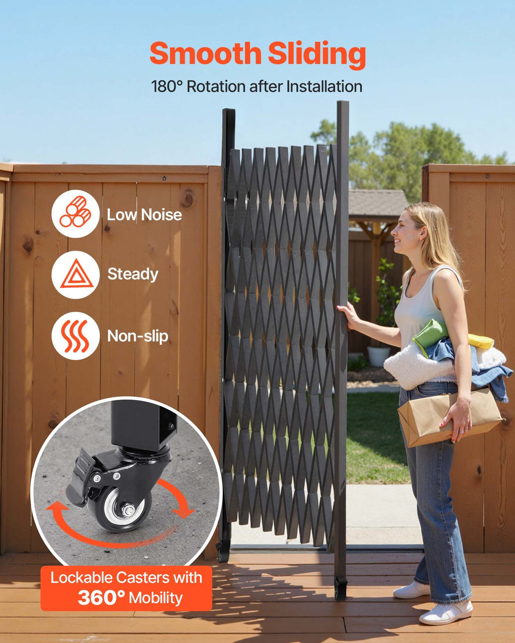 Folding Security Gate – Steel Accordion, 85x95in, with Padlock – photo 5 of 5