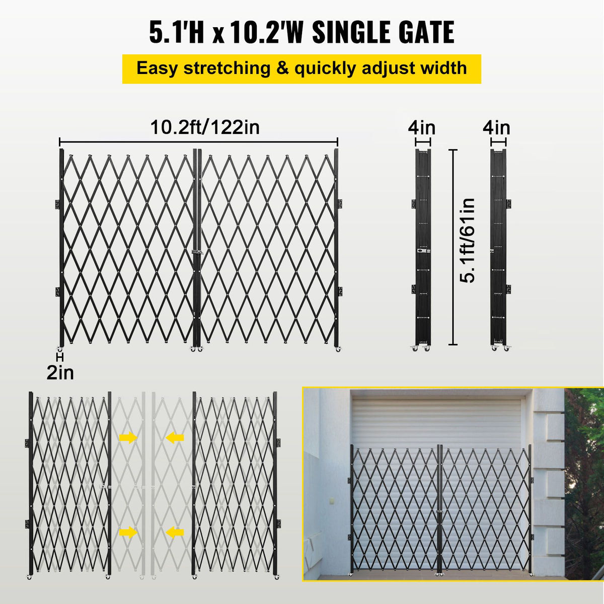 Double Folding Security Gate – Scissor Gate, 5.1x10.2ft – photo 3 of 5