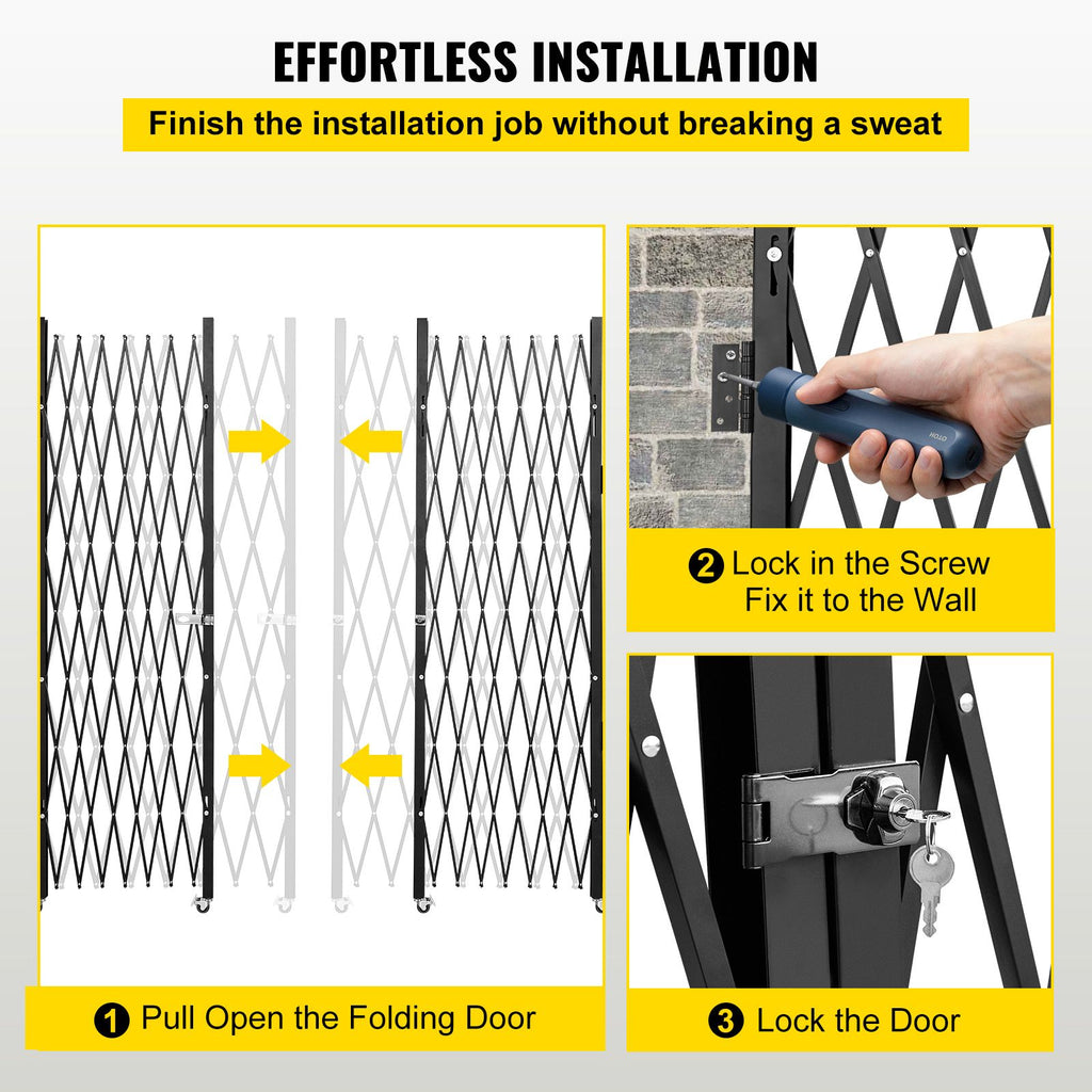 Double Folding Security Gate – Scissor Gate, 5.1x10.2ft