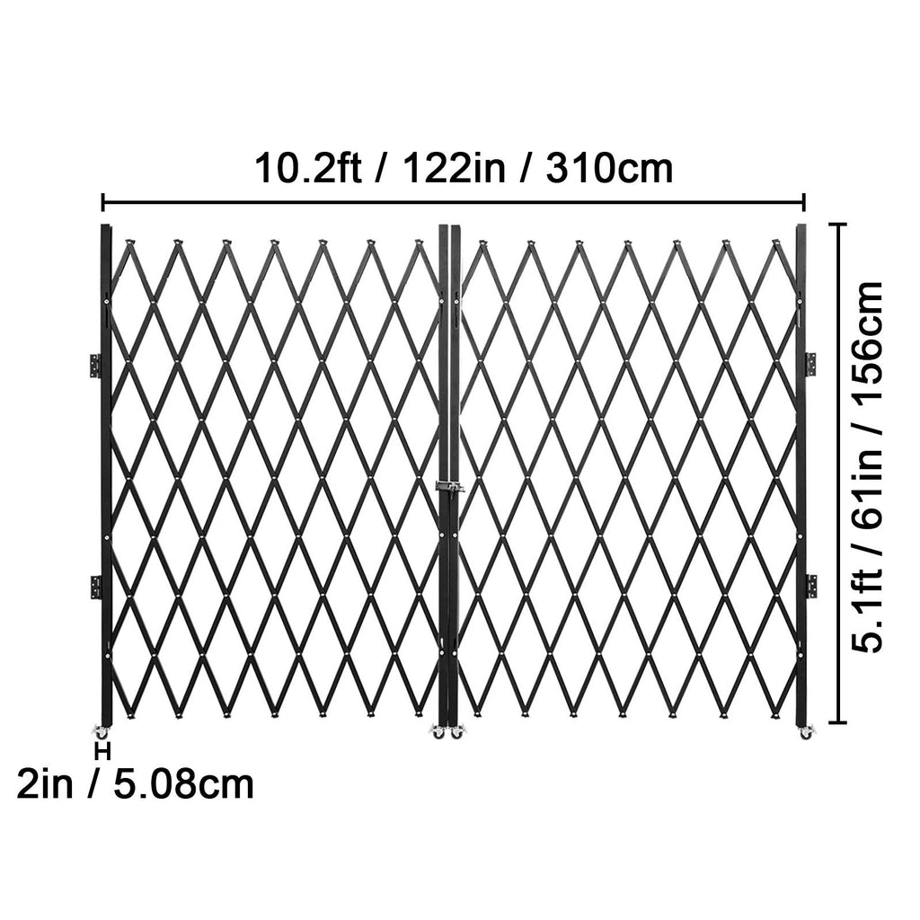 Double Folding Security Gate – Scissor Gate, 5.1x10.2ft
