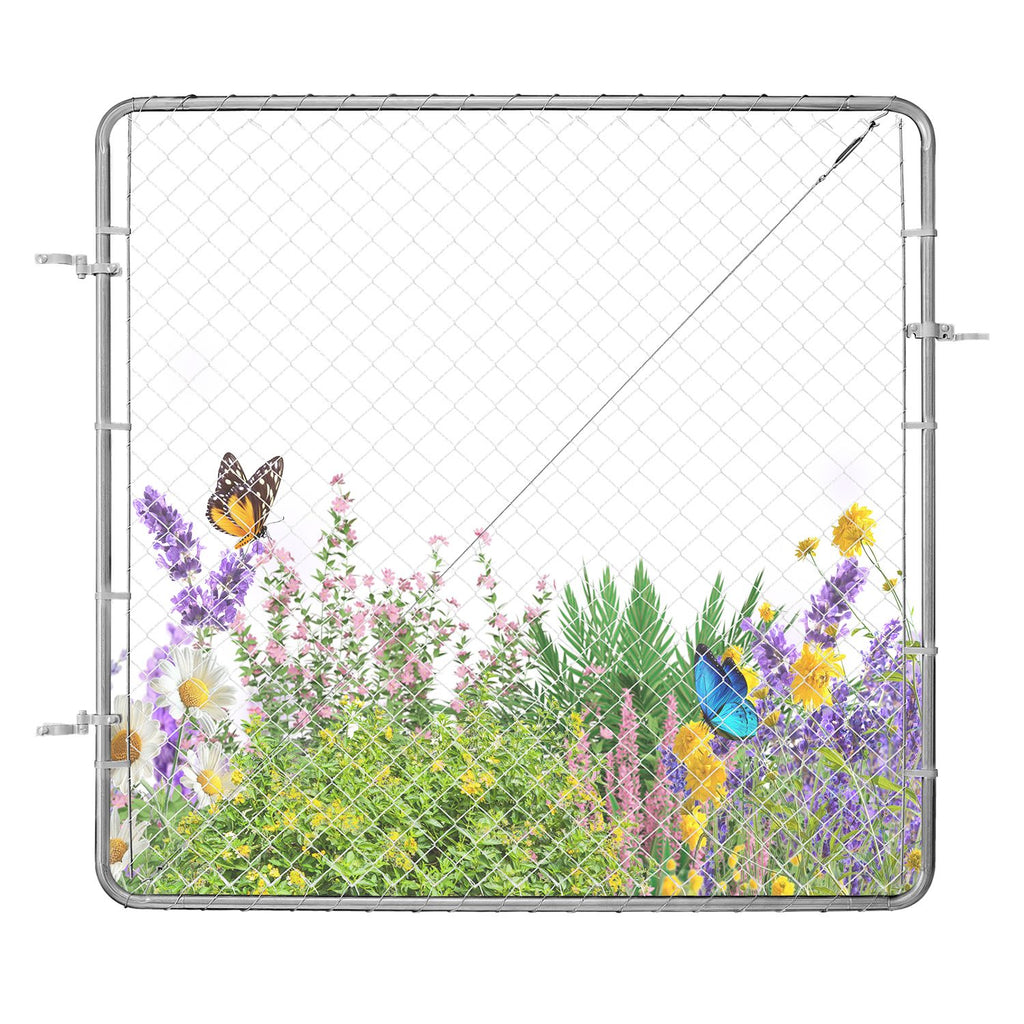 Chain Link Fence Gate – Adjustable 70x72in, Rust-Resistant