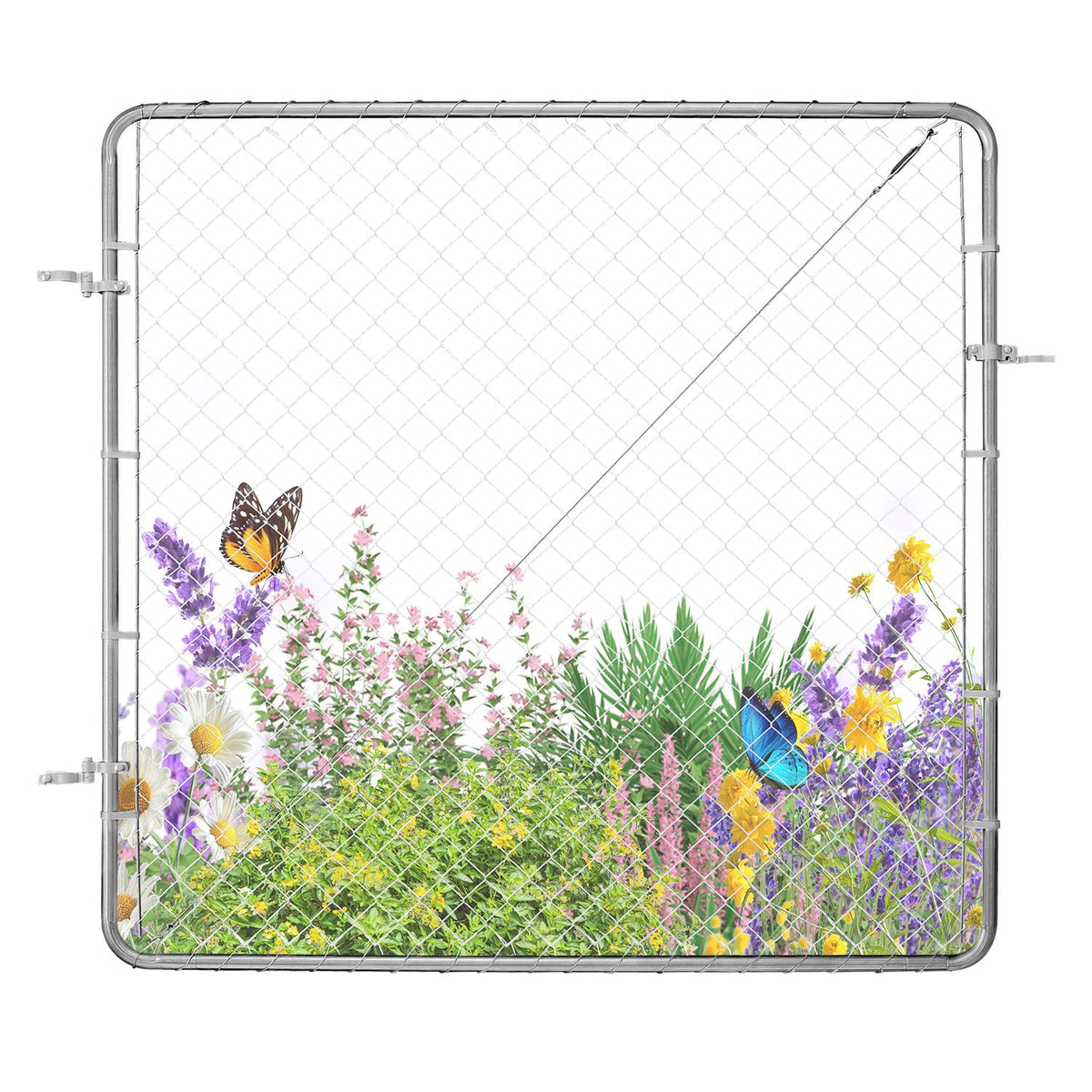 Chain Link Fence Gate – Adjustable 70x72in, Rust-Resistant