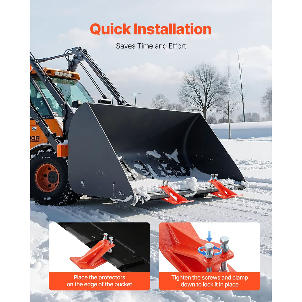 Tractor Bucket Edge Protector (2-Pack) – Heavy Duty Steel, Orange – photo 5 of 5