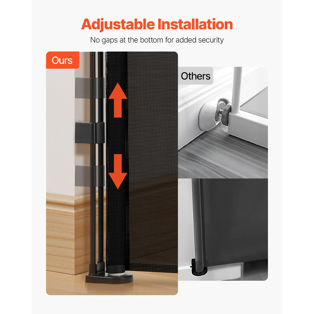 Retractable Baby Gate – Extends to 2800mm, Mesh, Black – photo 3 of 5