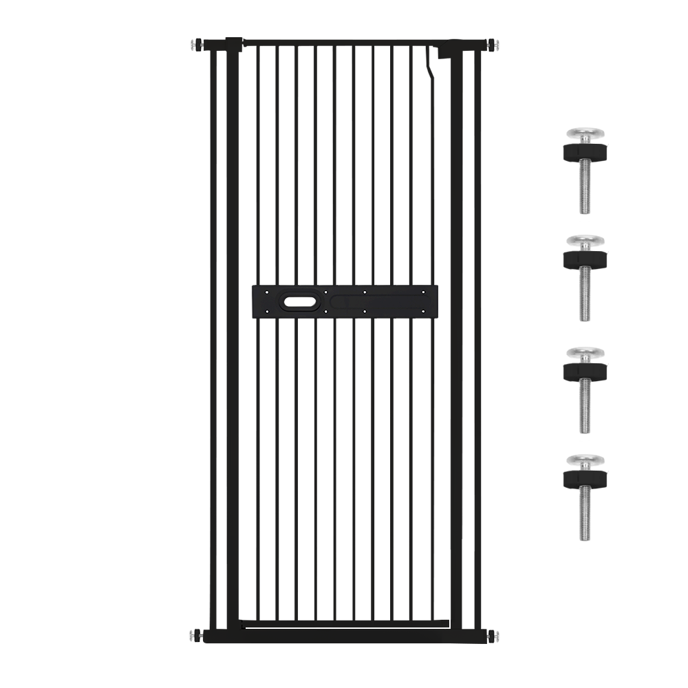 No-Drill Baby & Pet Security Gate – Extra Tall 150cm, Black