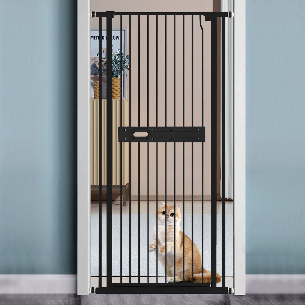 No-Drill Baby & Pet Security Gate – Extra Tall 150cm, Black